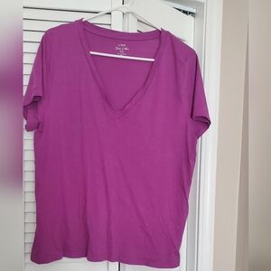 J. Crew Purple Relaxed Short Sleeve Tee
